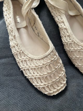Bailarinas crochet con cordones