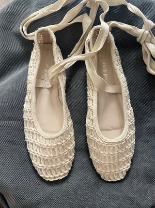 Bailarinas crochet con cordones