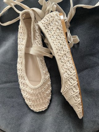Bailarinas crochet con cordones