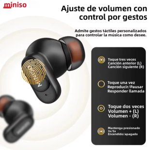 Auriculares Bluetooth 6.0, diseño tipo botón