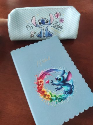 Astuccio e Quaderno Stitch Azzurro