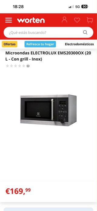Microondas Electrolux Acero Inoxidable