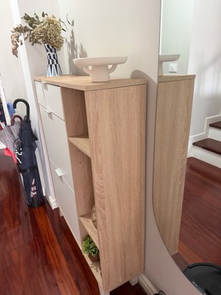 Mueble Zapatero Blanco y Madera