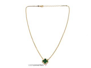 gargantilla oro 18k con piedra con malaquita 22cm