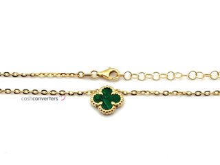 gargantilla oro 18k con piedra con malaquita 22cm