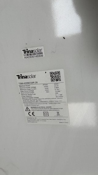 Panel Solar Trina Solar 430W Vertex S+
