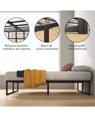 Somier Zinus 150x200cm Negro Metal