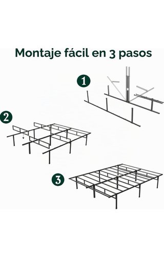 Somier Zinus 180x200cm Negro Metal