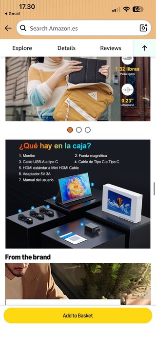 Monitor Portátil - Como Nuevo - Marca MOMODS