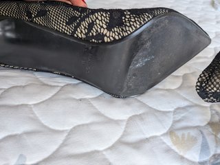 Botines de encaje tacón alto negro