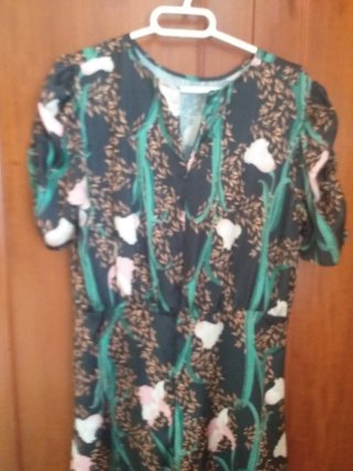 Vestido midi estampado flores