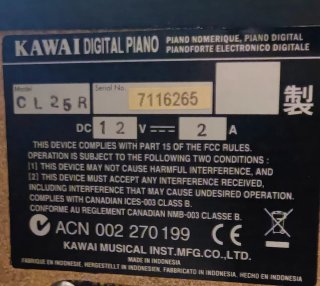 Piano Digital KAWAI CL-25R + Pedal Original