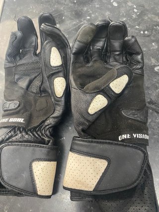 Guantes Dainese Cuero Negro y Beige