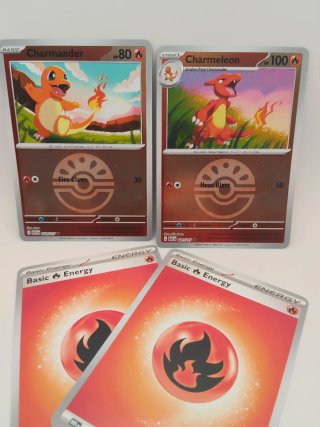 Pack Charmander Charmeleon Pokeball Holo + Energia