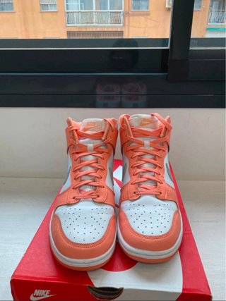 Nike Dunk High Coral y Blanco Originales