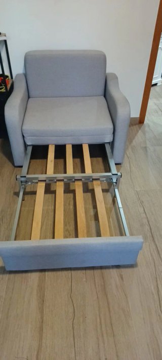 Sofá Cama 1 Plaza Tela y Metal