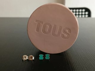Pendientes Tous Muffin Oso Plata y Turquesa