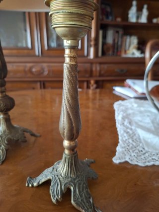 3 Lámparas de Mesa Bronce Vintage