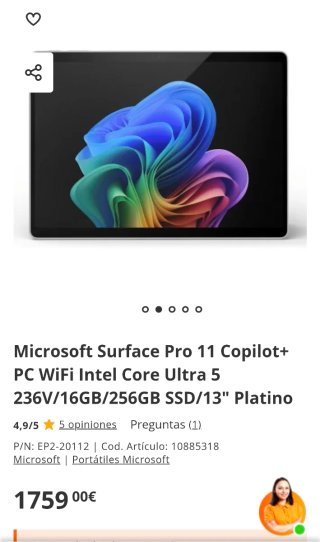 Microsoft Surface Pro 11 236V 16GB 512gb