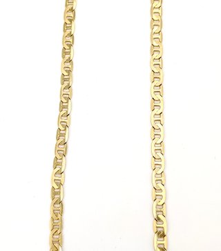 Cadena Barbada de oro de 18k, 13.78 g, 62 cm.