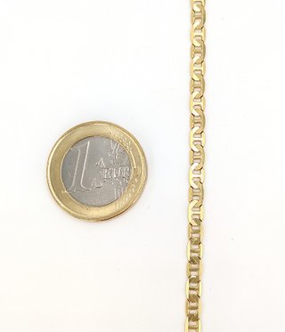 Cadena Barbada de oro de 18k, 13.78 g, 62 cm.