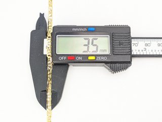 Cadena Barbada de oro de 18k, 13.78 g, 62 cm.