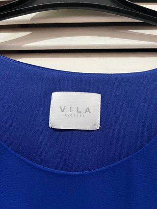 Vestido midi Vila Clothes azul manga larga T.36 S