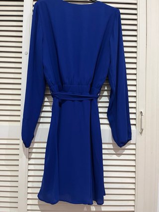 Vestido midi Vila Clothes azul manga larga T.36 S