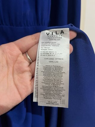 Vestido midi Vila Clothes azul manga larga T.36 S