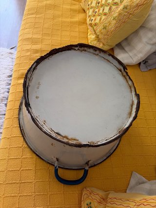 Lebrillo Redondo Peltre Antiguo Tina 41
