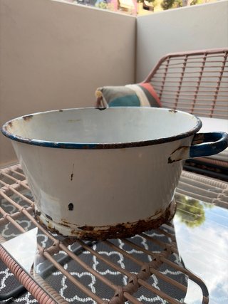 Lebrillo Redondo Peltre Antiguo Tina 41