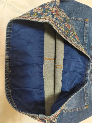 Falda vaquera Desigual mini bordada