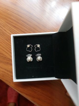 Pendientes Oso Plata