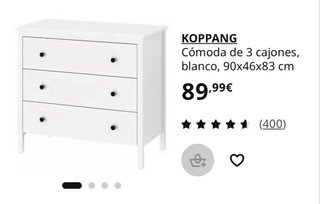 Cómoda blanca 3 cajones