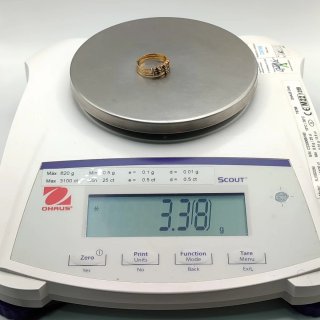 00774 Anillo Oro 18K  de 3 Aros y Piedras.