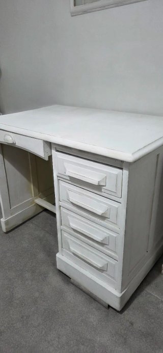 Escritorio antiguo madera blanco