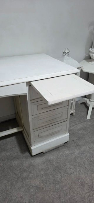 Escritorio antiguo madera blanco