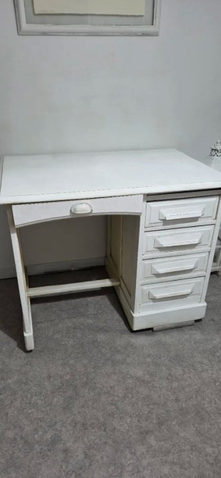 Escritorio antiguo madera blanco
