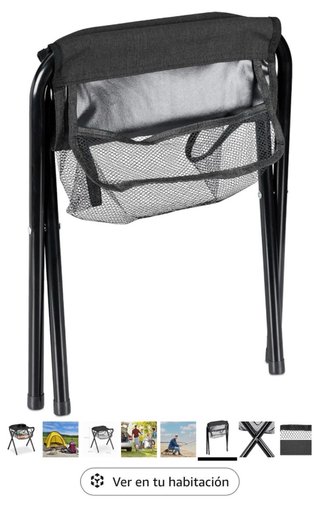 Taburete Plegable Relaxdays Negro