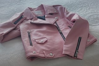 Cazadora Biker Mango Rosa