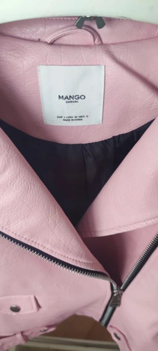 Cazadora Biker Mango Rosa