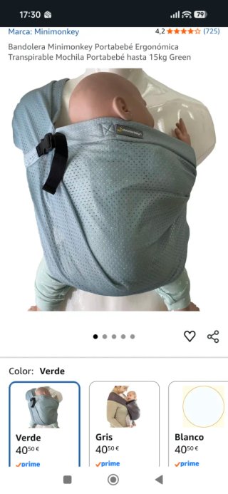 Bandolera portabebés Minimonkey transpirable