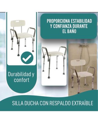 Silla de ducha OrtoPrime con reposabrazos