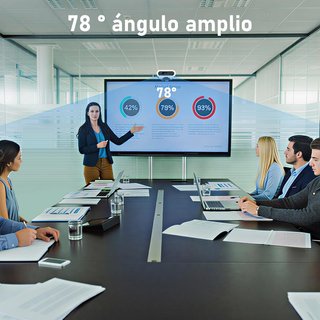 Webcam 4K con LED táctil, micrófono IA y trípode
