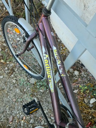 Bicicleta de montaña morada