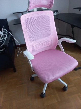 Silla de oficina ergonómica rosa