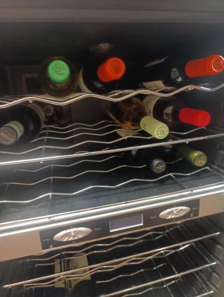 Vinoteca de cristal enfriador de vino con dos temp