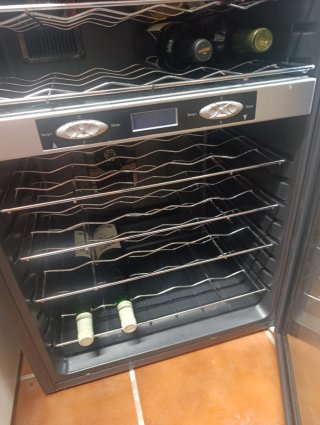 Vinoteca de cristal enfriador de vino con dos temp