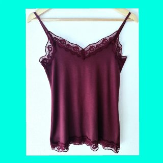 Camiseta Tezenis burdeos encaje talla L