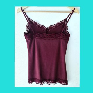 Camiseta Tezenis burdeos encaje talla L